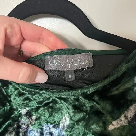 Eva Franco Green Velvet Parlor Rose Velvet
Sleeveless High Low Brie Dress 6 - Picture 4 of 10